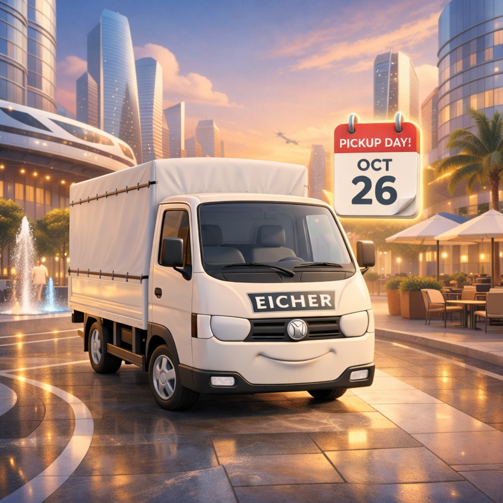 Mini truck transport on highway