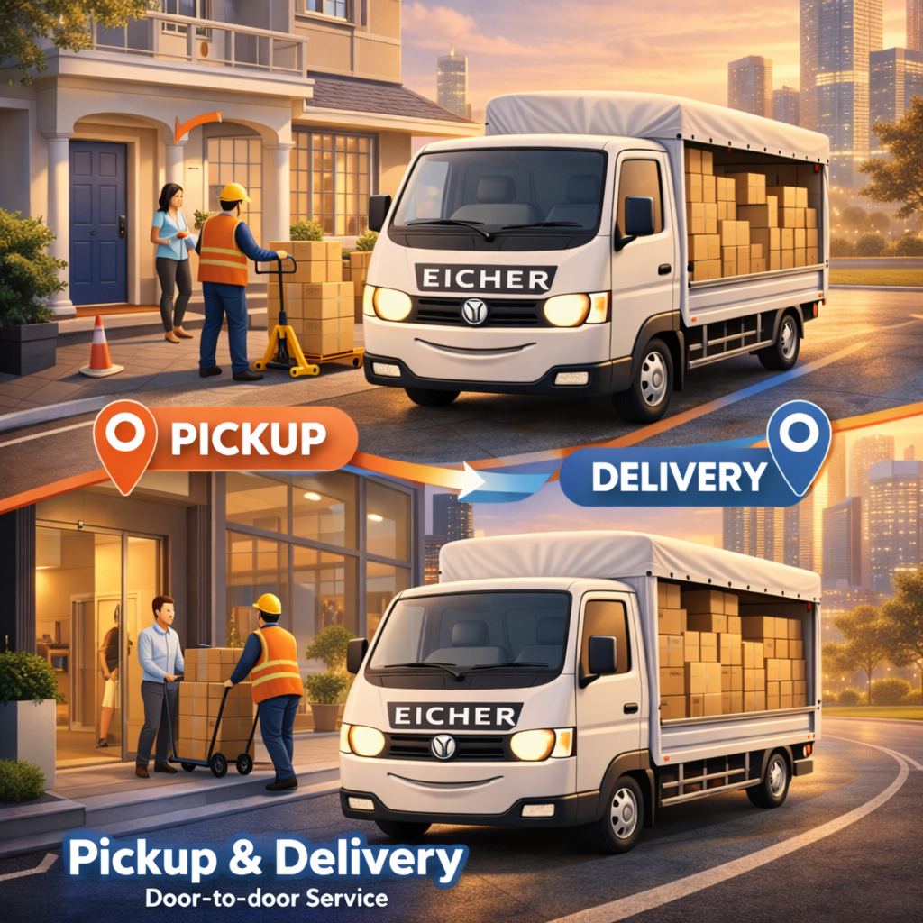 Delivery truck loading